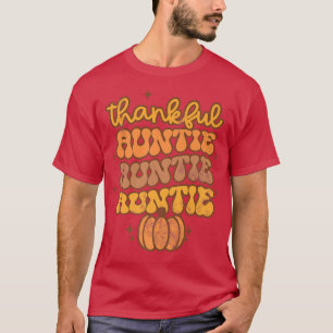 Dankeschön Tante Retro Groovy Auntie Pumpkin Danke T-Shirt
