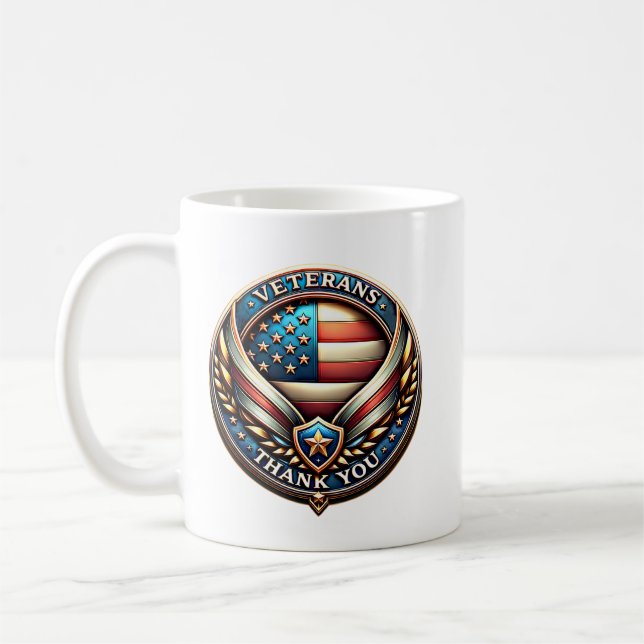 Dankeschön US-Veteranen-Appreciation  Kaffeetasse (Links)