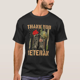 Dankeschön Veterans Combat Boots Poppy-Blume Veter T-Shirt