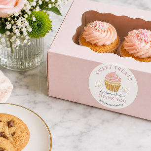 Dankeschön von Pink Cupcake Bakery Runder Aufkleber