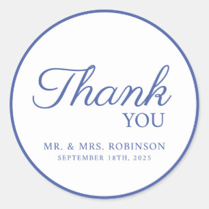 Dankeschön zum Hochzeitsaufkleber. Runder Aufkleber