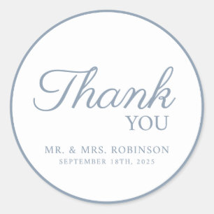 Dankeschön zum Hochzeitsaufkleber. Runder Aufkleber