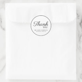 Dankeschön zum Hochzeitsaufkleber. Runder Aufkleber