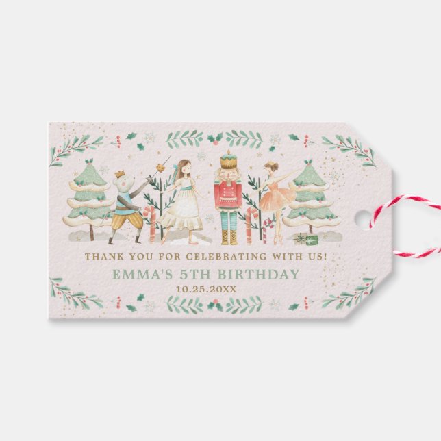Dankeschön zum Nutcracker Ballet zum Geburtstag Geschenkanhänger (Vorderseite (Horizontal))