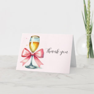 Dankeschön zur Brautparty mit rosa Schleife Coquet Dankeskarte