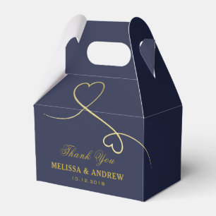Dankeschön   Zwei Goldherzen   Personalisierte Hoc Geschenkschachtel