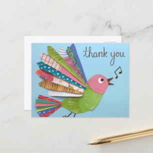 Dankeschönsingender Vogel Postkarte