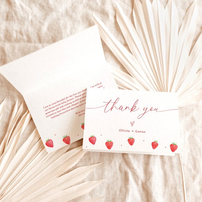 Dankeskarte | Strawberry Baby Dusche Vielen Dank (Von Creator hochgeladen)