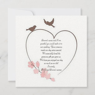 Dankeskarte zur Hochzeit von "The Heart of Love Bi