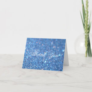 Dankeskarten - Blaue Glitter Fab Dankeskarte