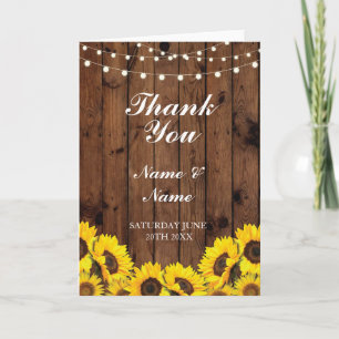 Dankeskarten Braut-Sonnenblume Holz Hochzeit Dankeskarte