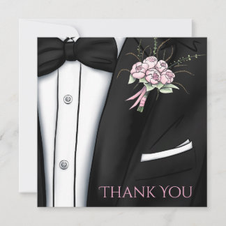 Dankeskarten - Elegante Boutonniere des Bräutigams Dankeskarte