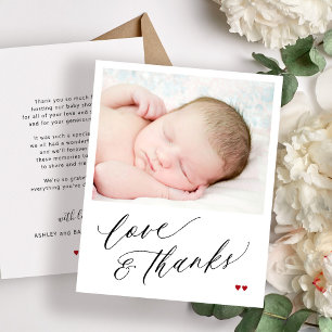 Dankeskarten-Foto für Baby-Party auf kleinem Budge