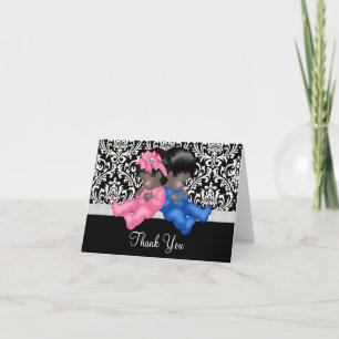 Dankeskarten für afroamerikanische Babyparty Dankeskarte