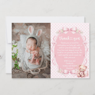 Dankeskarten für Baby-Mädchen-Baby-Party mit Foto Dankeskarte