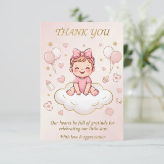 Dankeskarten für Baby-Mädchen-Party Dankeskarte