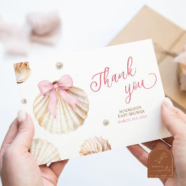 Dankeskarten für Baby-Party mit Mädchen, rosa Schl Begleitkarte