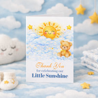 Dankeskarten für Baby Shower mit blauen Wolken und