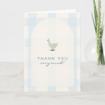 Dankeskarten für Baby Shower mit einem kleinen Gän