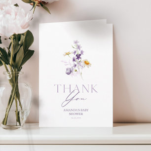 Dankeskarten für Baby Shower mit floralen Motiven Einladung