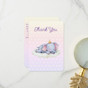 Dankeskarten für Baby Shower mit schlafendem Baby- Dankeskarte