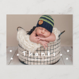 Dankeskarten für Babyfotos Postkarte