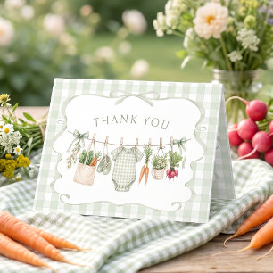 Dankeskarten für Babyparty im Gingham-Look mit lok Dankeskarte