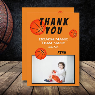 Dankeskarten für Basketballtrainer mit Foto Dankeskarte