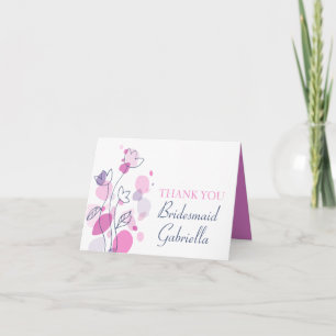 Dankeskarten für Brautjungfern mit grafischem flor Dankeskarte