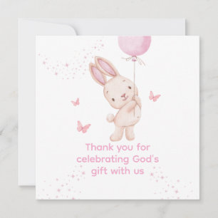 Dankeskarten für christliche rosa Mädchen-Baby-Par Dankeskarte