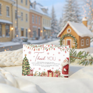 Dankeskarten für das Weihnachts-Baby-Shower Begleitkarte