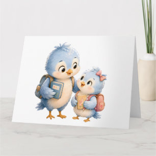 Dankeskarten für die Blaue Vogelfamilie Dankeskarte