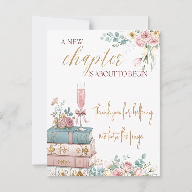 Dankeskarten für ein neues Kapitel Dankeskarte (Vorderseite)