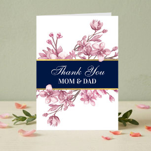 Dankeskarten für Eltern zum Hochzeitstag mit Blume Dankeskarte
