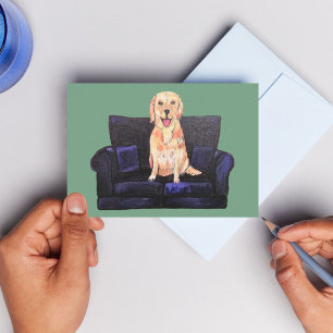 Dankeskarten für Golden Labrador-Hund Postkarte