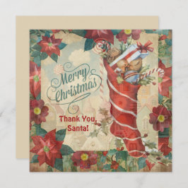 Dankeskarten für Kinder an den Weihnachtsmann Dankeskarte