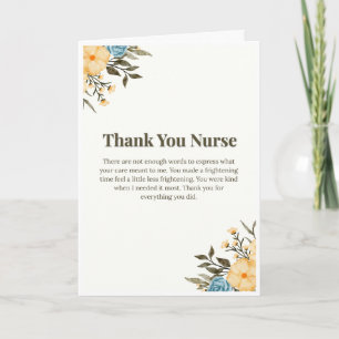 Dankeskarten für Krankenschwestern — Florale Danke Karte