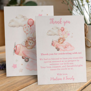 Dankeskarten für Mädchen-Baby-Shower 'Bearly Wait Dankeskarte
