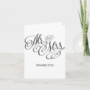 Dankeskarten für Mr. und Mrs. zur Hochzeit Dankeskarte