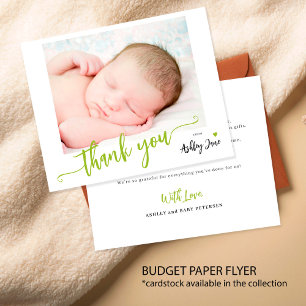 Dankeskarten für preiswerte Babyparty-Fotos Flyer