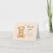 Dankeskarten für Teddybär-Baby-Party