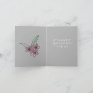 Dankeskarten - Graue Blumen Karte