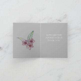 Dankeskarten - Graue Blumen Karte