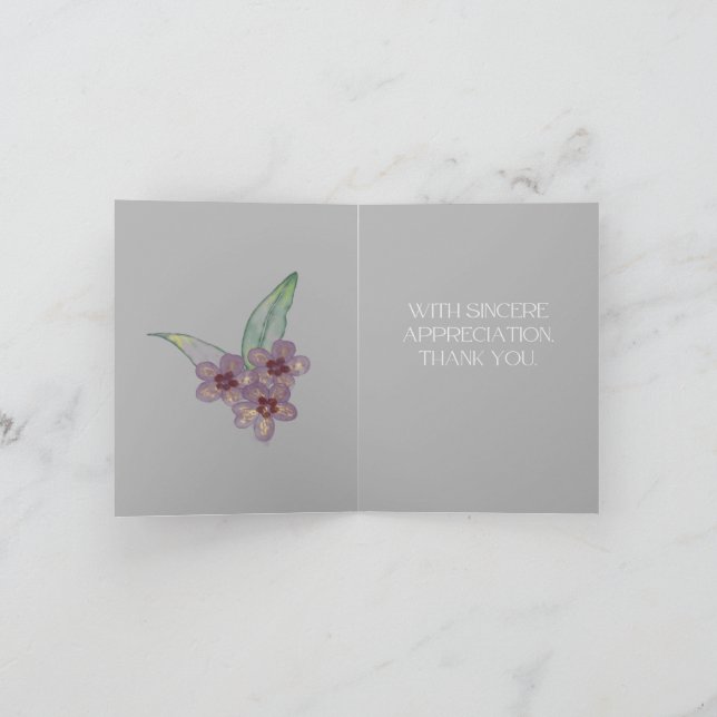 Dankeskarten - Graue Blumen Karte (Innenseite)