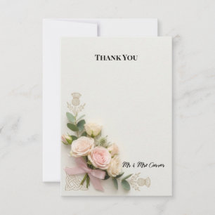 Dankeskarten-Hochzeit Blush Rose Garden Dankeskarte