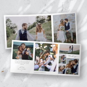 Dankeskarten-Hochzeit mit mehreren Fotos Dreifach Gefaltete Ankündigung