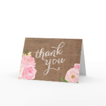 Dankeskarten im shabby-chic Landhochzeit-Stil