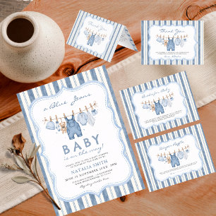 Dankeskarten im Western-Denim-Look Blue Jean Baby Dankeskarte