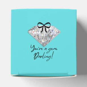 Dankeskarten in Türkis und Diamant Geschenkschachtel