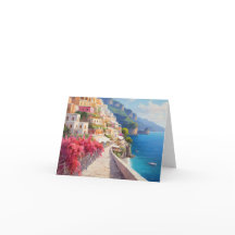 Dankeskarten mit Amalfi-Küste Positano Italien